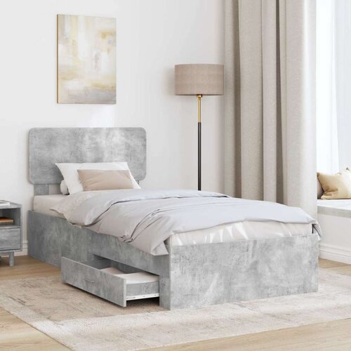  Okvir za krevet s uzglavljem Betonski sivi 100 x 200 cm Slike