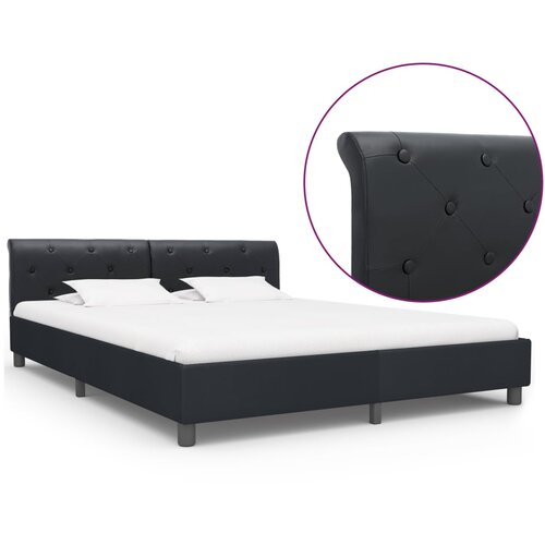 VidaXL Okvir za krevet od umjetne kože crni 160 x 200 cm Slike