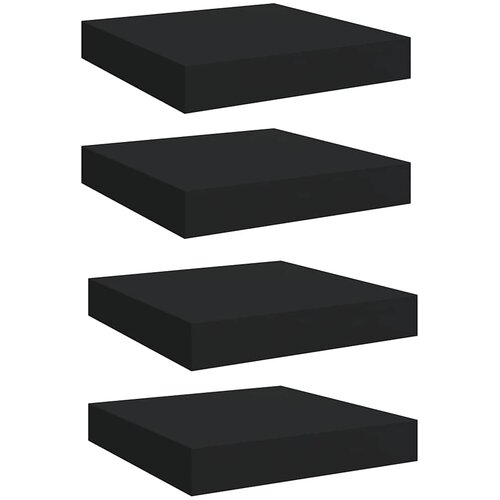  Plutajuće zidne police 4 kom crne 23 x 23,5 x 3,8 cm MDF Slike