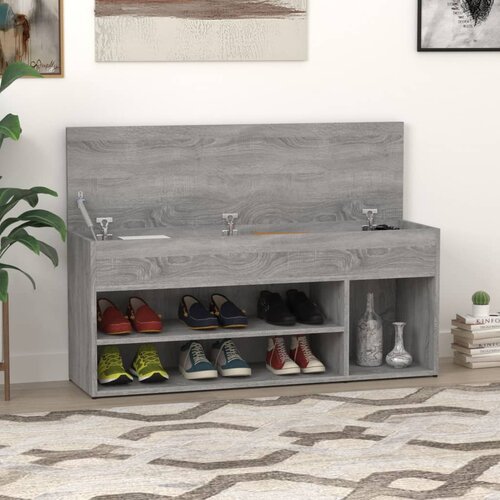 vidaXL klop za čevlje siva sonoma 105x30x45 cm konstruiran les Cene