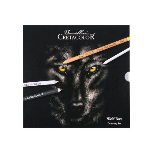  Umjetnički kpl Cretacolor wolf paket 25 kom u metalnoj kutiji (bijele pastele, art pastel, nero &amp;scaron;tapići, ugljen, pribor) Slike
