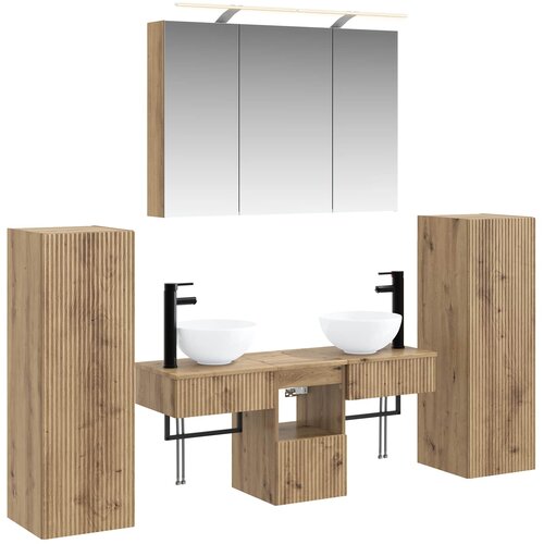 vidaXL Komplet pohištva za kopalnico 6 pcs Artisan hrast, (5000245706) Cene