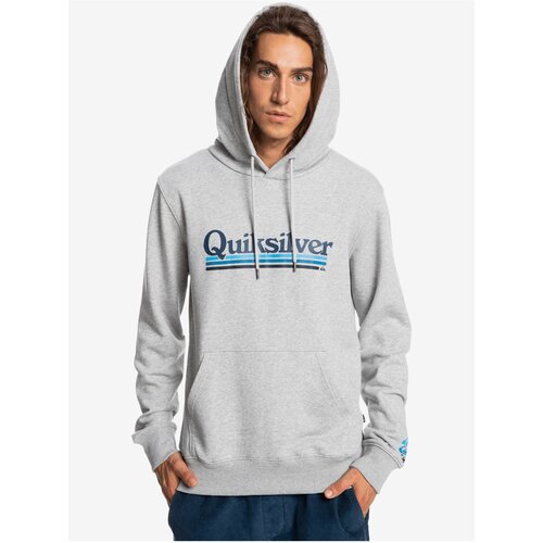 Quiksilver Light Grey Men&amp;#039;s Hoodie Ontheline - Men Slike