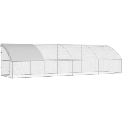  Kavez za piliće 4 pcs Srebrno 800 x 200 x 200 cm Čelik i PE Slike