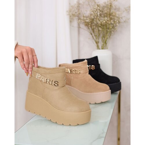 Resti Beige women's shoes a'la snow boots with ornament Parisela Cene