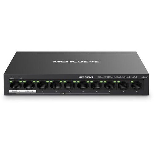 Mercusys SWITCH MS110P 10-Port 10/100Mbps Desktop Switch with 8-Port PoE+ Cijene