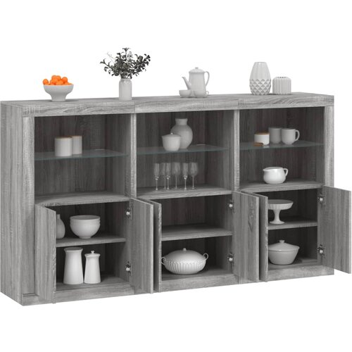 The Living Store Komoda z LED lučkami siva sonoma 181,5x37x100 cm - Komoda, (21835624) Cene