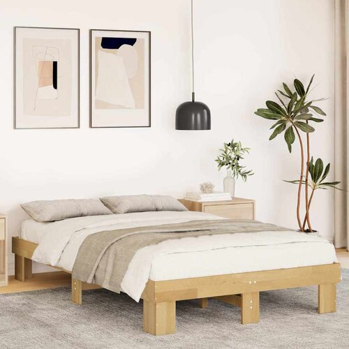 VidaXL Okvir kreveta bez madraca 120x190 cm puno drvo hrast Slike