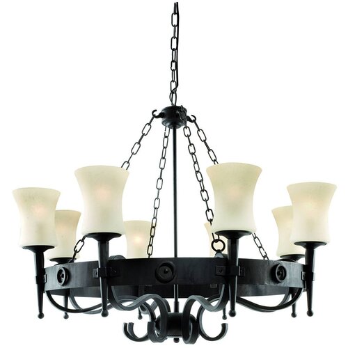 Searchlight Cartwheel Lestenec z 8 lučmi, več krakov, črne barve, E27, (22101237) Cene