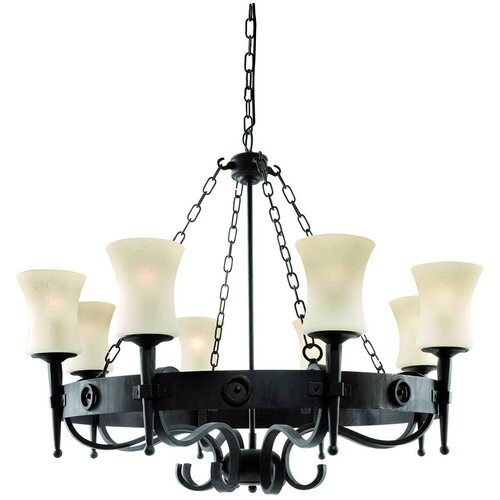 Searchlight 0818-8BK - Luster na lancu CARTWHEEL 8xE27/60W/230V crna Cene