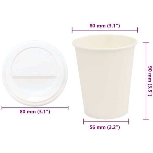VidaXL papirnate &amp;scaron;alice za kavu s poklopcima 1000 kom 8 oz 200 ml Slike