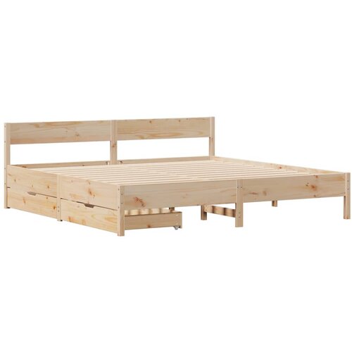 vidaXL Posteljni okvir z vzglavjem 180x200 cm borovina, (21322239) Cene