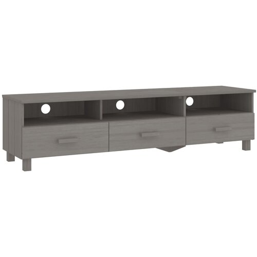 Maison Chic TV omarica - TV stojalo - Televizijska omarica HAMAR svetlo siva 158x40x40 cm trdna borovina, (21699908) Slike