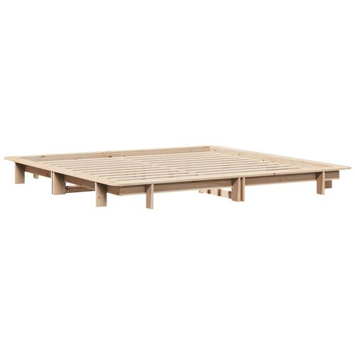 VidaXL Okvir kreveta bez madraca 200 x 200 cm od masivne borovine Slike