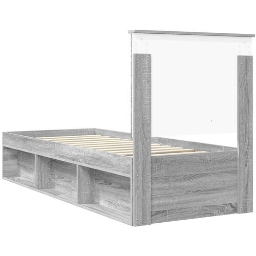  Okvir za krevet s uzglavljem Siva Sonoma 75 x 190 cm Slike