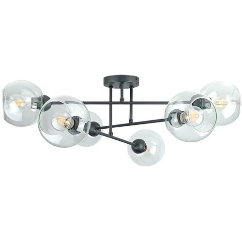  Luster na štapu VASCO 6xE27/60W/230V crna/prozirna Cene