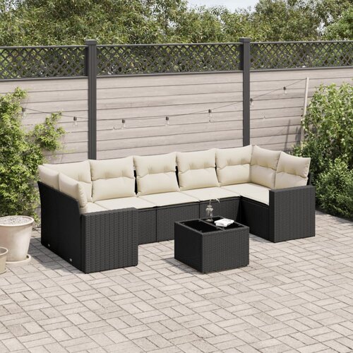  8-dijelni set vrtnih sofa od poliratana s jastucima crni Cene