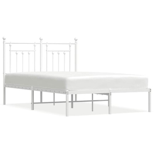  Metalni okvir za krevet s uzglavljem bijeli 120x200 cm Slike