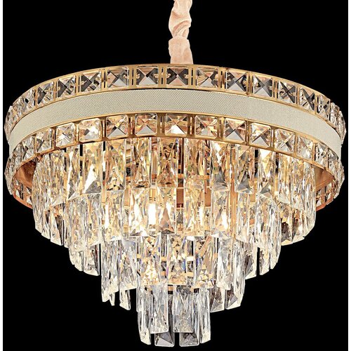 Toolight Visilica s kristalima G048-CP 50CM GOLD Slike