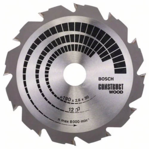 Bosch PROFESSIONAL list za krožne žage Construct Wood, 190x30x2,6mm; 12 2608640633