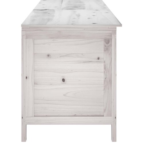  Vrtna kutija za pohranu bijela 198,5x50x56,5cm masivna jelovina Slike