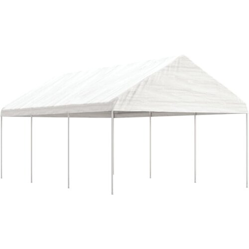 vidaXL Paviljon s streho bel 6,69x4,08x3,22 m polietilen Cene