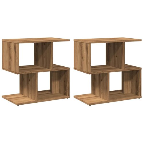 Maison Chic Dvo delni komplet Nočne omarice - Nočne mize artisan hrast 50x30x51,5 cm inženirski les, (21687988) Slike