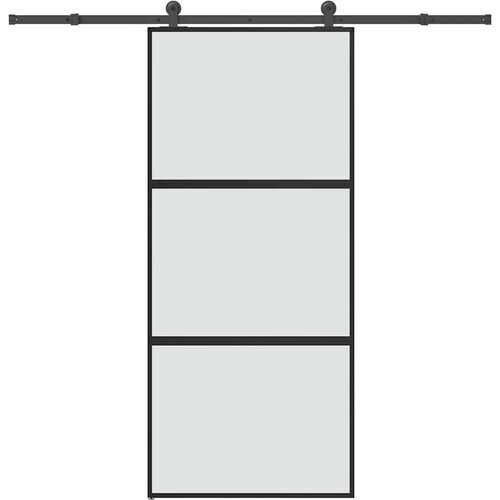 vidaXL Drsna vrata z opremo 90x205 cm kaljeno steklo in aluminij Cene