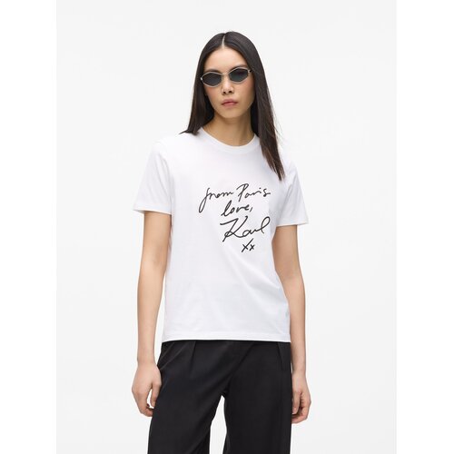 Karl Lagerfeld Majica &amp;#039;With Love&amp;#039; črna / bela Slike