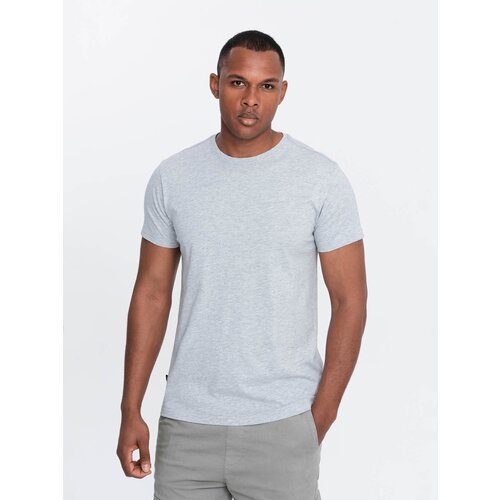 Ombre Men's classic cotton BASIC T-shirt - grey melange Cene