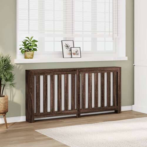 vidaXL Pokrov za radiator rjav hrast 175x20x82 cm inženirski les Cene