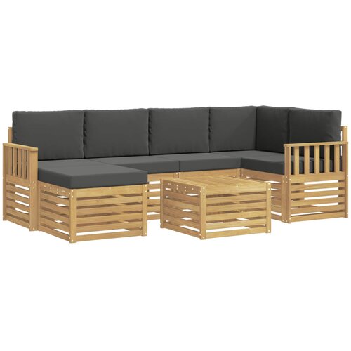  Set vanjskih sofa 7 kom. Bijela i antracit Poliester Slike