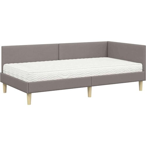  Kutni krevetni okvir s madracem Ostalo 2 pcs Sivo-smeđa tkanina Slike