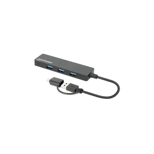 Manhattan USB-C HUB 4port 180863 3.2 G1+USB-C/5Gbps/Crni Cene