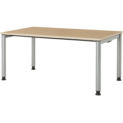 mauser Pravokotna miza, podnožje iz okroglih cevi, VxŠ 680 - 760 x 1600 mm, plošča imitacija javorja, ogrodje aluminijaste barve Cene