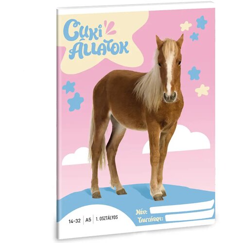 Ars Una slatke životinje - palomino poni bilježnica s crtama za 1. razred A/5 Cene