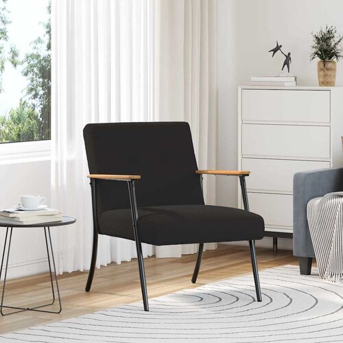 vidaXL fotelja Crna 59 x 75 x 78 cm Tkanina s uvijenim učinkom Cijene