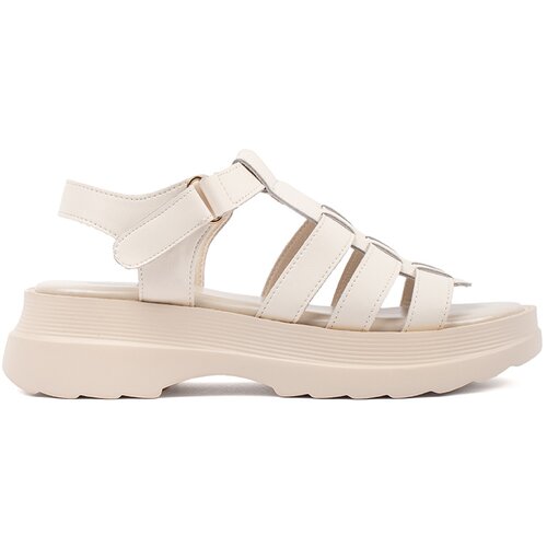 GOODIN Beige leather platform sandals Cijene