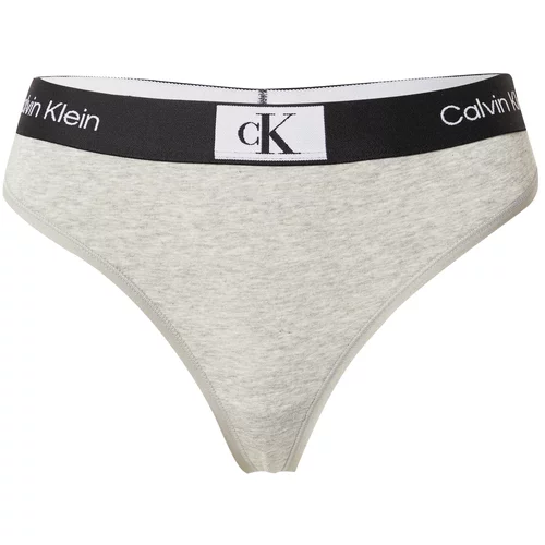 Calvin Klein Underwear Tanga gaćice svijetlosiva / crna / bijela