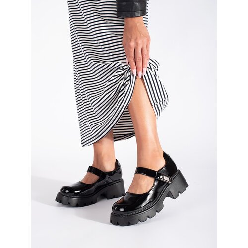 Shelvt Black patent women&amp;#039;s platform shoes Slike
