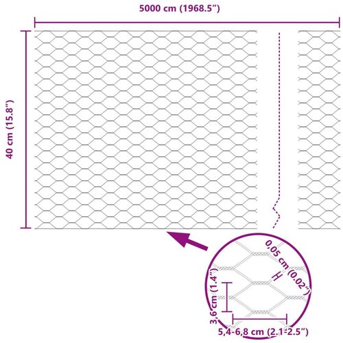 vidaXL Šesterokotna ograja 0.4x50 m Pocinkano jeklo Cene