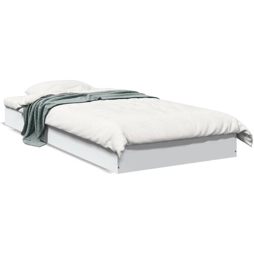 VidaXL Posteljni okvir bel 75x190 cm inženirski les Slike
