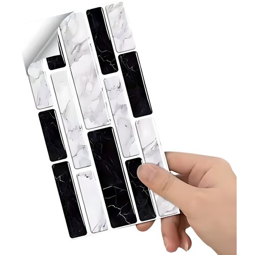 IZMAEL 3D Tapeta Samolepljiva 24 kom - Bijela / Crna Cijene
