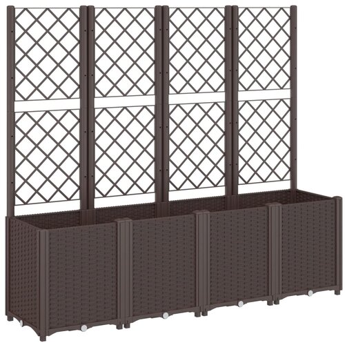  Vrtna sadilica s re&amp;scaron;etkom smeđa 160 x 40 x 140 cm PP Slike