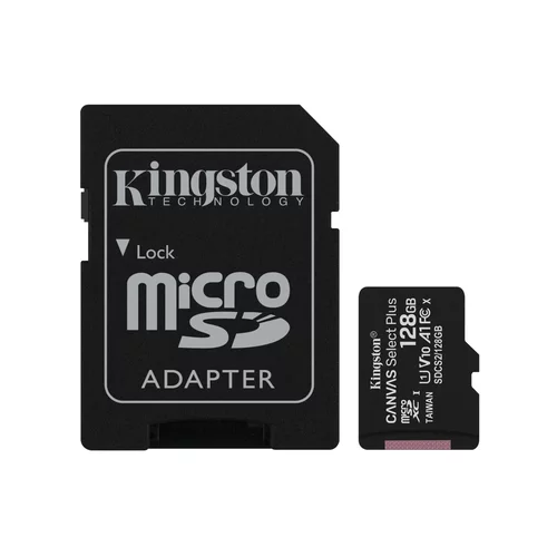 Kingston Spominska kartica Canvas Select Plus microSD XC 128GB Class10 UHS-I adapter (SDCS2/128GB)