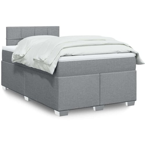vidaXL Boxspring postelja z vzmetnico svetlo siva 120x190 cm blago Cene