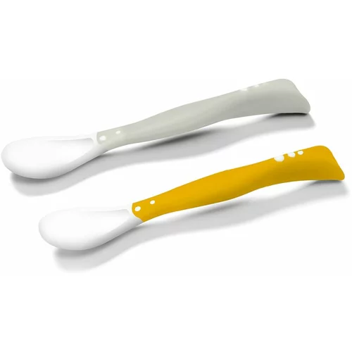 BabyOno Be Active Flexible Spoons žličica Grey/Yellow 2 kom