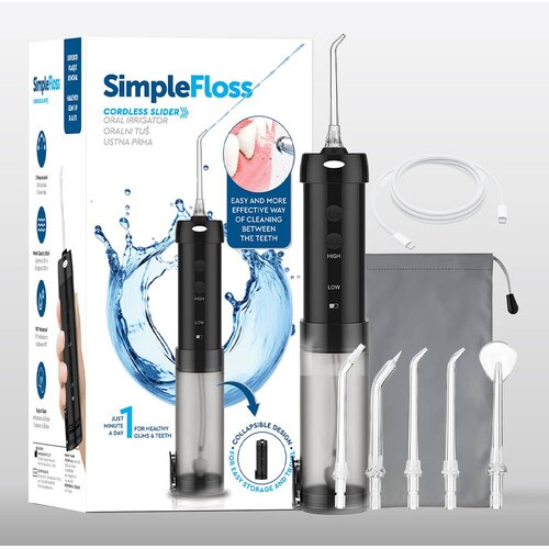 SimpleFloss Slider Black bežični oralni tu&amp;scaron; - crni Slike