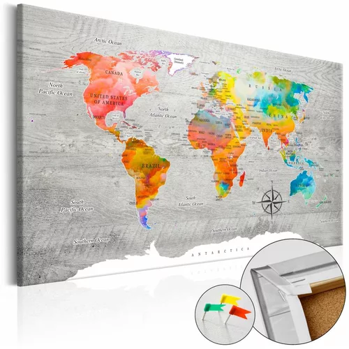  Slika na plutenoj podlozi - Multicolored Travels [Cork Map] 120x80