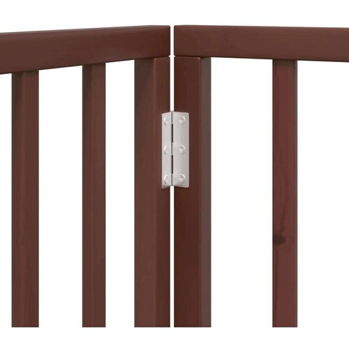 vidaXL Ograda za pse z vrati zložljiva 12 panelov rjava 960 cm les Cene